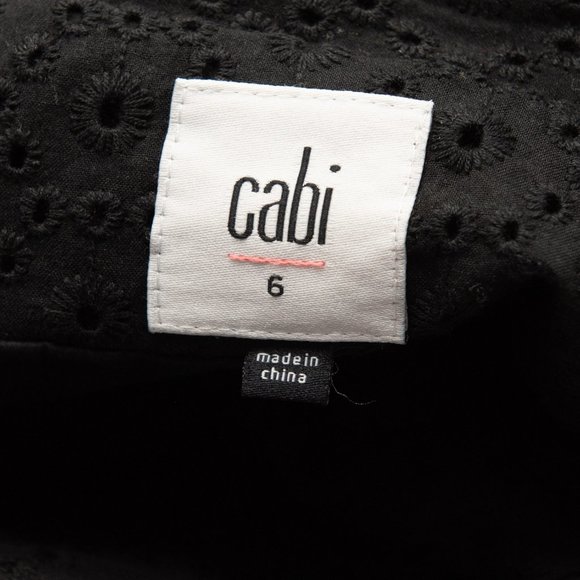 Cabi Flamenco Eyelet Jacket #5293 Blazer 100% Cotton Scallop Trim Black Size 6 - Picture 4 of 7